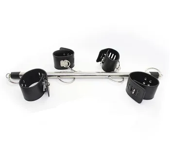 BDSM-Bondage Shackle Set ,Open Leg Spreader Bar,skórzane zegarki mankiety kostki mankiety,pełna Silikon gag piłkę,psie akcesoria