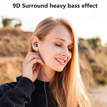 Beevo sportowe Słuchawki HIFI słuchawki 3,5 mm w uchu DJ heavy subwoofer Earbud z mikrofonem i pilotem zdalnego sterowania BV-390