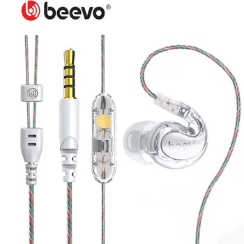 Beevo sportowe Słuchawki HIFI słuchawki 3,5 mm w uchu DJ heavy subwoofer Earbud z mikrofonem i pilotem zdalnego sterowania BV-390