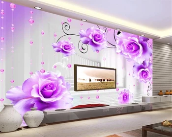 Beibehang Custom home background wall tapety 3d fashion water rose Extended space living room wall decoration tapety 3d