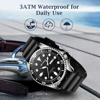 Ben Nevis męski zegarek analogowy zegarek kwarcowy z datą Świecące strzałki wojskowy zegarek wodoodporny pasek gumowy zegarek dla mężczyzn