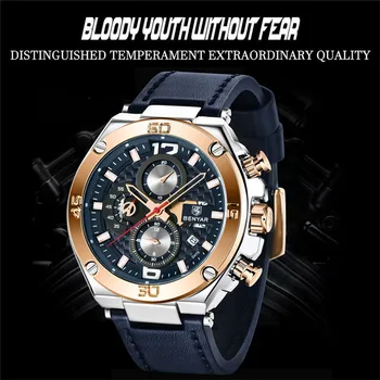 BENYAR 2020 nowe męski zegarek kwarcowy wielofunkcyjny sportowy chronograf zegarek mężczyźni top luksusowej marki zegarek kwarcowy zegarek wodoodporny zegarek męski