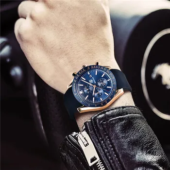 BENYAR Watch Men Top Brand Luxury Chronograph zegarek moda niebieski wodoodporny wojskowy Sport męski zegarek Relogio Masculino