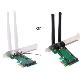 Bezprzewodowa karta sieciowa WiFi Mini PCI-E Express to PCI-E Adapter 2 antena zewnętrzna PC