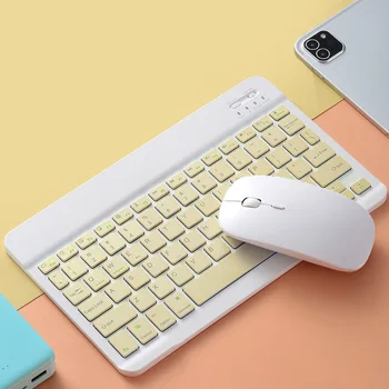 Bezprzewodowa klawiatura Bluetooth mysz zestaw lekki przenośny dla IOS, Android tablet klawiatury komputerowe, biurowe klawiatury