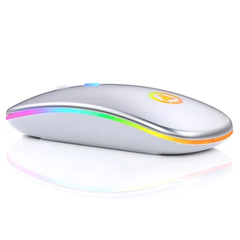 Bezprzewodowa mysz optyczna 1600dpi mysz cicha led mysz z podświetleniem USB optyczna ergonomiczna mysz do KOMPUTERÓW przenośnych