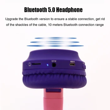 Bezprzewodowe słuchawki Bluetooth Cat ears lovely Dziewczęcej heart Pink BT028C TWS Wodoodporny Cute dla Xiaomi Huawei Iphone
