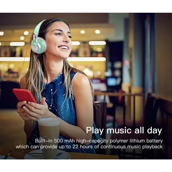 Bezprzewodowe słuchawki na ucho słuchawki Bluetooth V5.0 Foldablel 3D Bass stereo redukcja szumów mikrofon plac zestaw słuchawkowy