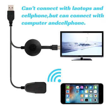 Bezprzewodowy wyświetlacz dongle WIFI przenośny wyświetlacz odbiornik 1080P HDMI, Miracast dongle dla iOS iPhone iPad/Mac/Android smartfonów/