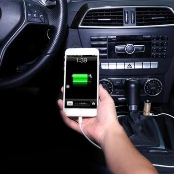 Bezprzewodowy zestaw samochodowy Bluetooth słuchawki młotek ładowarka samochodowa zestaw słuchawkowy Bluetooth telefon samochodowy ładowarka 2 w 1 stop aluminium akcesoria samochodowe