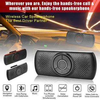 Bezprzewodowy zestaw samochodowy bluetooth zestaw głośnomówiący głośnik wielopunktowy osłona przeciwsłoneczna głośnik do telefonu smartfonów ładowarka samochodowa Hands Free
