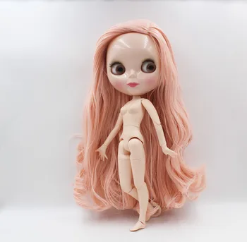 Bezpłatna wysyłka duże zniżki RBL-793J DIY Nude Blyth lalka prezent na urodziny dla dziewczynki 4 kolory wielkie oko lalka z pięknymi włosami miła zabawka