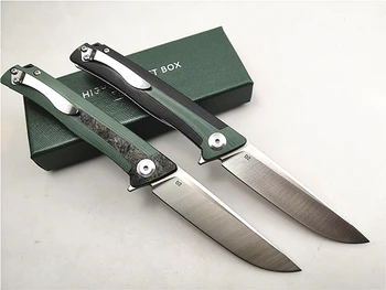 Bezpłatny Wolf FW02 D2 składany nóż jakość EDC przewodnik otwarty nóż G10/CF pióro kulkowe kemping nóż myśliwski składany narzędzie