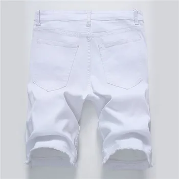 Białe Spodenki Jeans Dla Mężczyzn Cargo Spodenki Bermudy Męskie Moda Umyć Denim Krótkie Plus Rozmiar Męskie Jeans Krótkie Homme