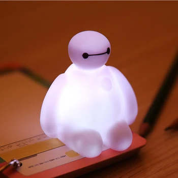 Big Hero 6 Cartoon BayMax LED Night Light Bedroom Decoration Christmas/ Birthday Gifts Kids Toy 7 Color ChangeableTable lamp