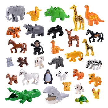 Big Size Animal Series Model Figures Building Blocks Animals Educational Toys For Kids Children Compatible Duploed Kids Gifts