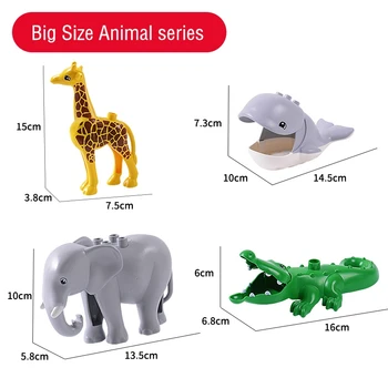 Big Size Animal Series Model Figures Building Blocks Animals Educational Toys For Kids Children Compatible Duploed Kids Gifts