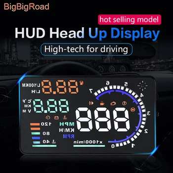 BigBigRoad dla Volvo XC60 XC70 XC90 S40 S60 S70 S80 S90 V40 V50 V60 V70 V90 C30 C70 projektor przedniej szyby samochodu HUD Head-Up Display