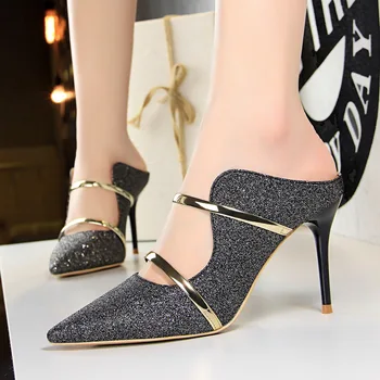 BIGTREE obuwie Damskie pompy sexy wysokie szpilki złote damskie modne buty na wysokim obcasie damskie buty ślubne nowe buty wieczorowe 9 cm