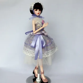 BJD SD doll odzież 1/4 Deluxe sukienka bez ramiączek długość do 45 cm kobiece akcesoria dla lalek, w tym pełny zestaw nakryć głowy prezent zabawki