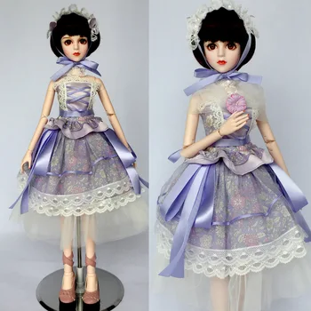 BJD SD doll odzież 1/4 Deluxe sukienka bez ramiączek długość do 45 cm kobiece akcesoria dla lalek, w tym pełny zestaw nakryć głowy prezent zabawki