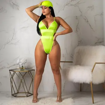 BKLD Women Summer Neon Orange Two Pieces Sets Long Sleeve Mesh Cover Up Dress And Bodysuit Sexy Plus Size Beach Two Pieces Sets