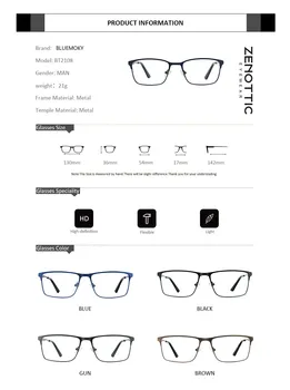 BLUEMOKY stop kwadratowych przepisane im progresywne okulary oprawki pełne krótkowzroczność optyczne okulary anty światło niebieskie okulary fotochromowe