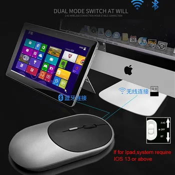 Bluetooth 5.1+2.4 G bezprzewodowa двухрежимная ładowalna mysz optyczna USB komputer do gier Charing Mause nowa dostawa dla komputerów Mac, Ipad, PC