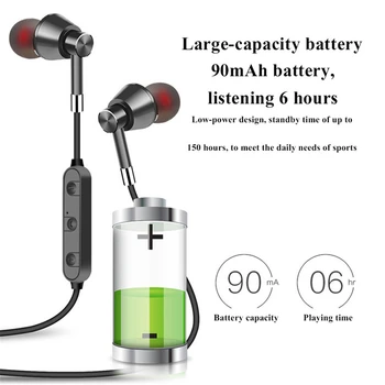 Bluetooth, Przewodowy, sportowy zestaw słuchawkowy stereo kolej szyja metalowe magnetyczne słuchawki dla iPhone 10 11 Pro X XR XS Max 7 Plus 6 5 4s