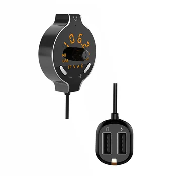 Bluetooth Zestaw głośnomówiący Car Kit nadajnik FM modulator samochodowy zestaw Audio MP3 z podwójnym USB, ładowarkę samochodową obsługa karty TF / U-dysku