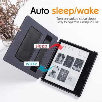 BOZHUORUI Stand Case for Kindle Oasis (9th Gen - 2017 i 10th Gen - 2019) -z ręcznym paskiem/Auto Sleep, Wake Smart Protective Cover