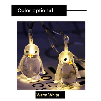 Boże narodzenie 10-Led Penguin Animal Shape String Lights10-LED 1.65 M Atmosphere Decoration Penguin String Cute Home