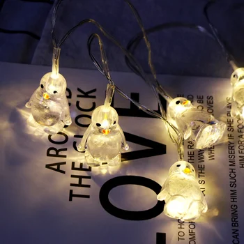 Boże narodzenie 10-Led Penguin Animal Shape String Lights10-LED 1.65 M Atmosphere Decoration Penguin String Cute Home