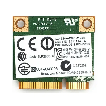 Broadcom BCM943228HMB BCM43228 Half Mini PCI-e Wlan Wireless BT Bluetooth 4.0 Card 300M for 210 G1/820 G1