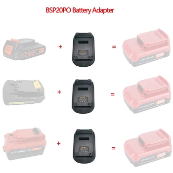 BSP20PO Battery Adapter for Black Decker/Stanley/Porter Cable 20V Li-Ion Battery Used Convert for Porter Cable PC18BL