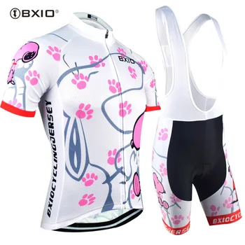 BXIO Womens Pro Cycling Jersey Ropa De Camisa Ciclismo z krótkim rękawem odzież rowerowa Sport Ropa Ciclismo mujer jazda na Rowerze koszulki zestaw