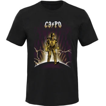 C-3PO Graphic T-shirt bawełna t-shirt dla mężczyzn z krótkim rękawem spersonalizowane rock ' n ' roll topy i koszulki Funky, heavy metal koszulka