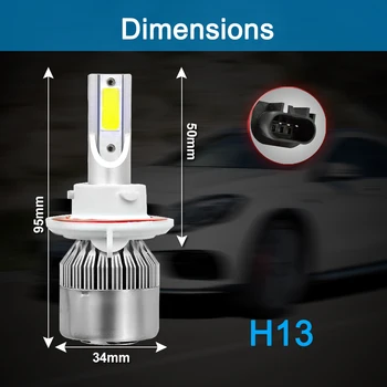 C6 LED reflektory samochodowe 72W 7600LM COB auto reflektory Lampy H1 H3 H4 H7 H11 880 9004 9005 9006 9007 stylizacja samochodów reflektory