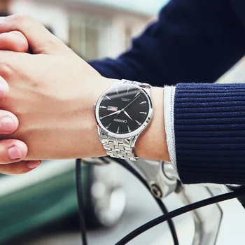 CADISEN automatyczne mechaniczne zegarki męskie top luksusowej marki MIYOTA 8205 świecące biznes zegarek męskie zegarki Relogio Masculino