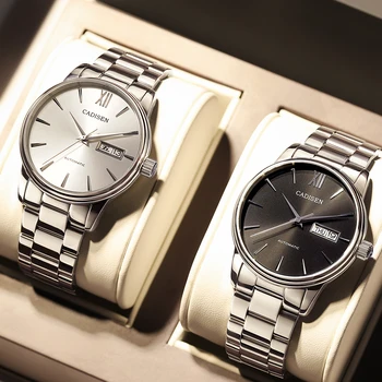 Cadisen męskie zegarki mechaniczne stainelss stali biznesowe męskie zegarek wodoodporny automatyczne modne zegarki dla mężczyzn new NH36A