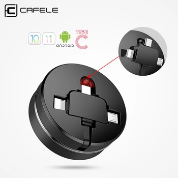 CAFELE 3 w 1 kabel USB dla iPhone X Xs Micro USB Type C kabel chowany kabel USB ładowarka do Huawei Samsung Xiaomi
