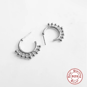 CANNER 925 srebro kolczyki róże dla kobiet prosta moda kulisty płaski piercing kolczyk Kolczyki biżuteria Pendientes