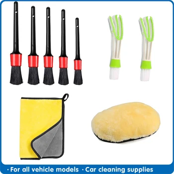 Car Cleaning Detailing Brush Set Dirt Dust Clean Brush for Clean Car Motorcycle Universal Interior Exterior skórzane otwory wentylacyjne
