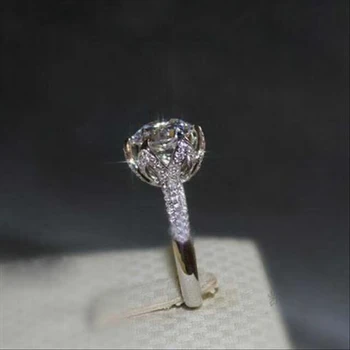 CAR008 Darmowa dostawa! Luksusowe 4-karatowe złoto 10 mm imitacja syntetyczny kamień pierścienie dla kobiet przesadzone pierścień