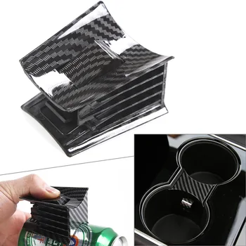 Carbon Fiber ABS Car Water Cup Holder Card Slot Fixing Limiter Bagieta Styling Cover Trim For Tesla Model 3 2017 2018 2019 2020