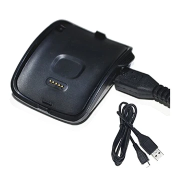 Carga para Gear S inteligente reloj SM-R750 cuna cargador del muelle + Cable USB Negro For Samsung