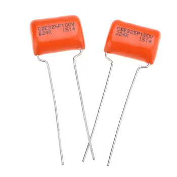 CDE Sprague Orange Drop kondensatory Tone Caps folia poliestrowa .22uF 225P 224K 100V do gitary lub basu (zestaw 2)