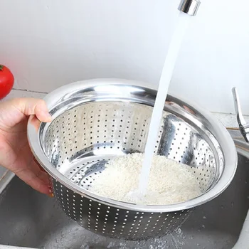 Cedzak sitko miednicy elektryczna naczynia miska do mieszania duża kuchnia narzędzie 2 szt. zestaw ryżowe sito owoce pralka SUS 304
