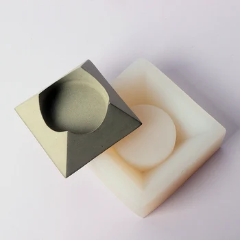 Cementowa świecznik silikonowa kształt geometryczny świecznik formy dekoracji domu dostawy formy gips cement doniczka formy