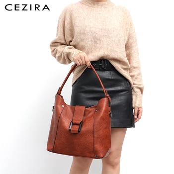 CEZIRA Luxury Design PU Leather Torba damska moda wegańskie leather hobo panie wielki torebka codzienna Torba damska torba hotelowego